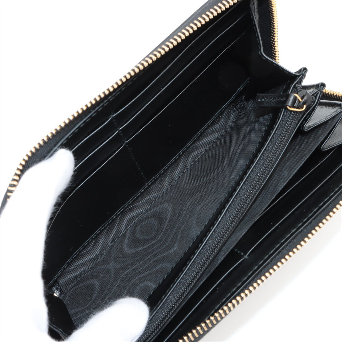 Gucci 547591 Leather Round  Wallet Black