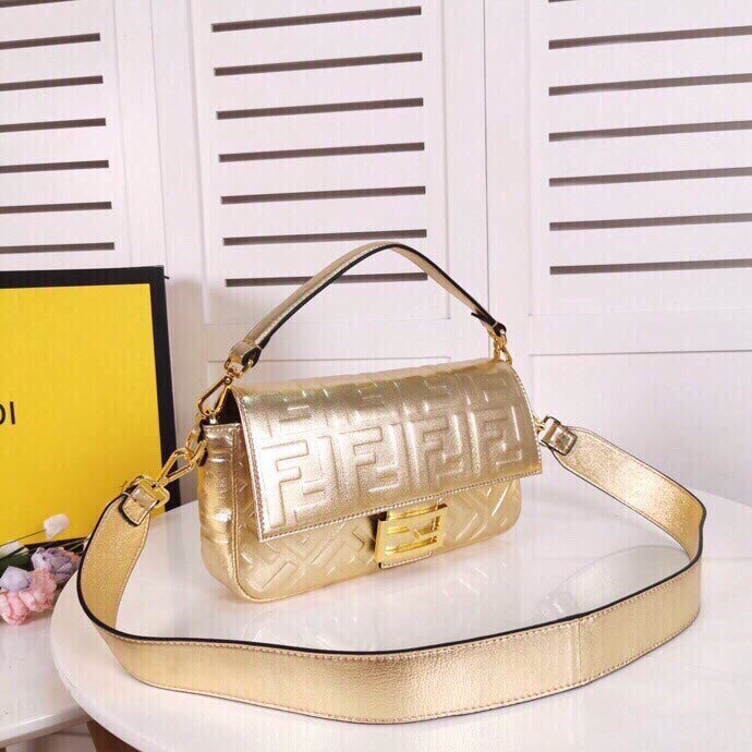 Top QualityTop Quality Baguette Chain Midi Medium Gold Bag For Woman 26cm/10in