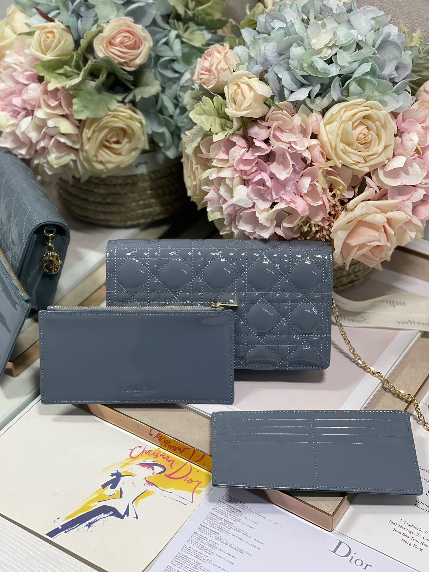 Top Quality Lady Pouch Smoky blue, For Women, Womens Handbags 8.5in/21.5cm CD