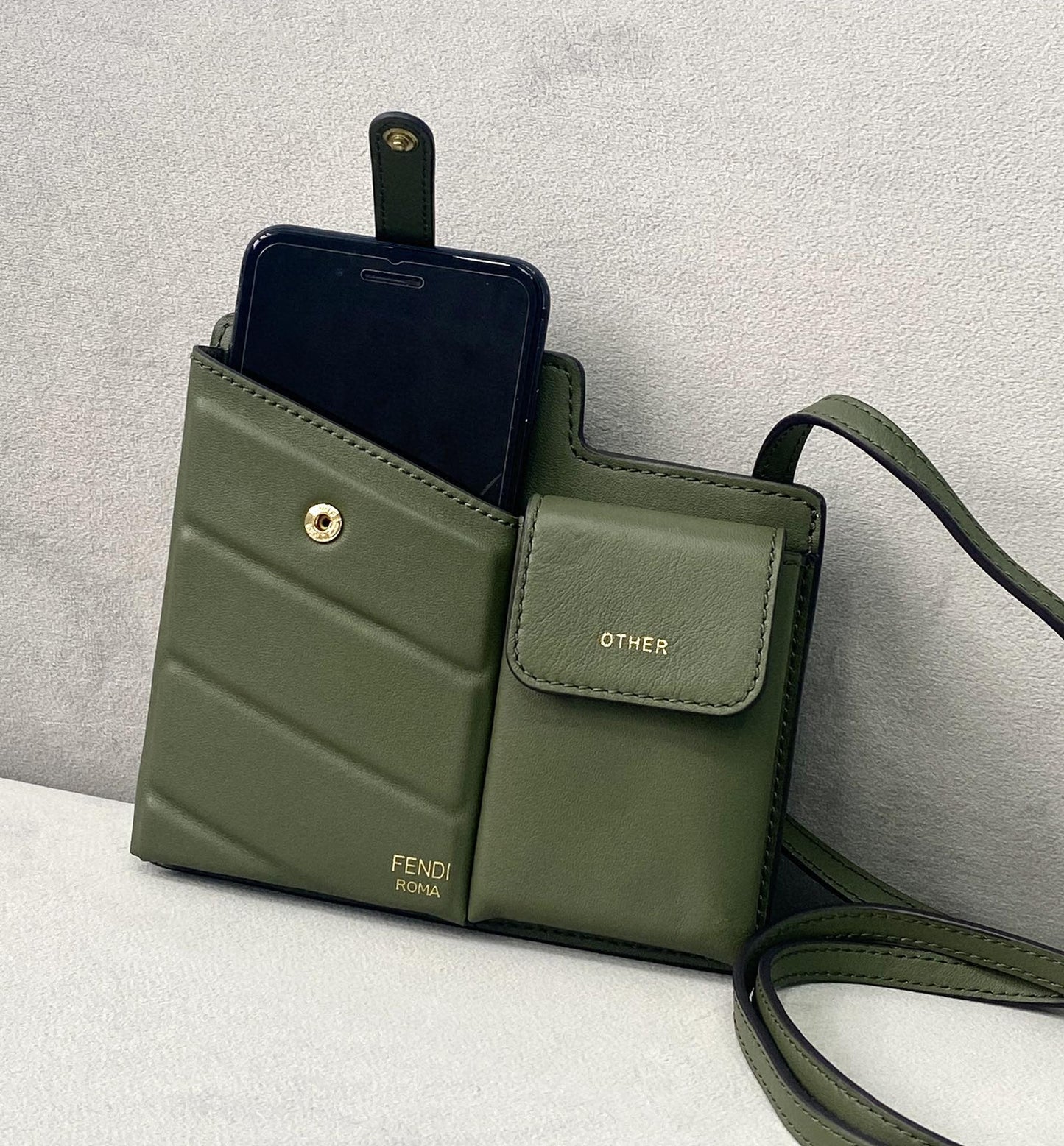 Top QualityTop Quality Bustine 2 Pockets Mini Olive Bag For Woman 16cm/6in