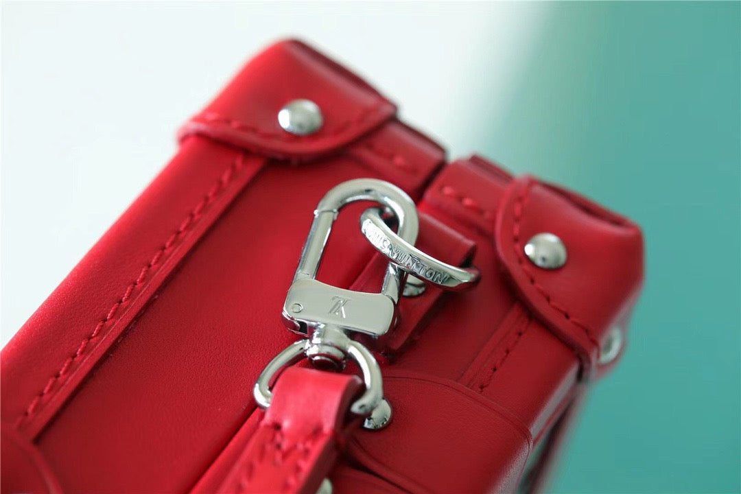 Top Quality Petite Malle Monogram Red For Women, Womens Handbags, Shoulder And Crossbody Bags 7.9in/20cm Top Quality 