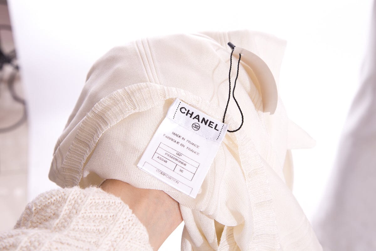 Chanel 2006 Cream Ruffle Blo  SZ 36