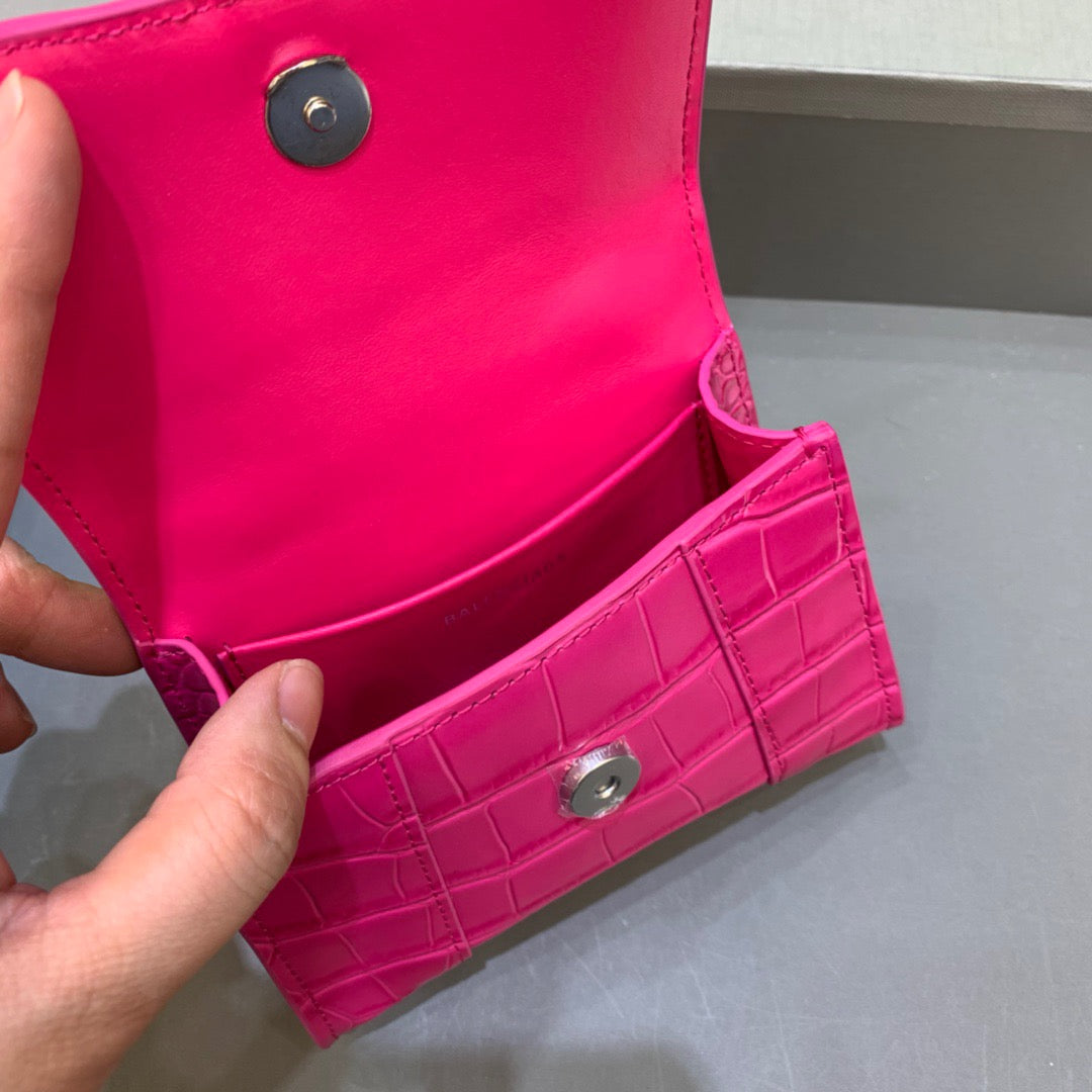 Top Quality Hourglass Mini Handbag With Chain In Dark Pink, For Women,  Bags 4.7in/12cm