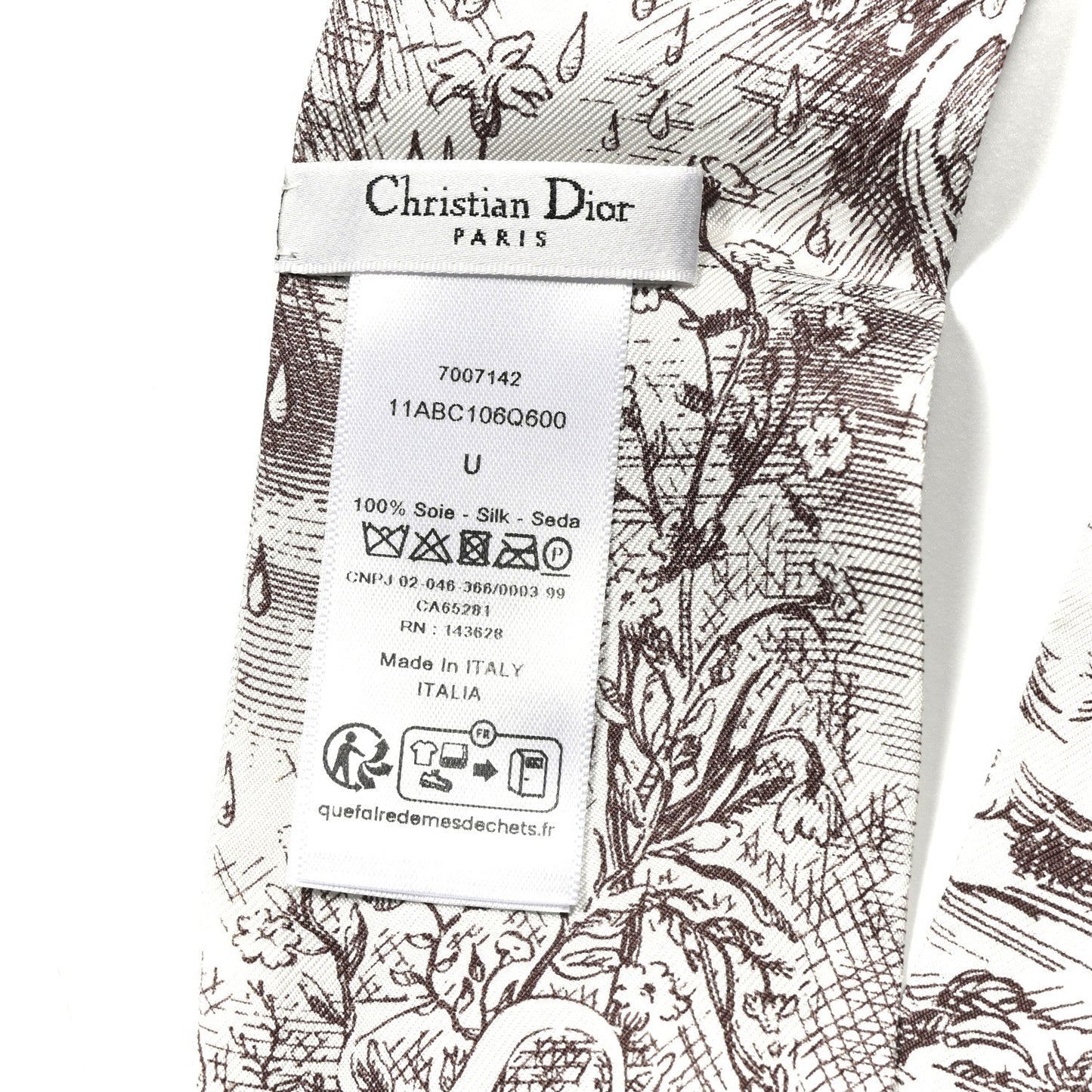 Christian Dior Silk ABCDior "Q" Mitzah Scarf Grey