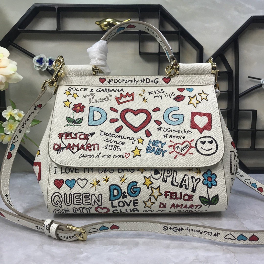 Top Quality MeTop Qualityum Sicily Handbag Unique Print Motifs Muticolour For Women 10.2in/26cm Top Quality
