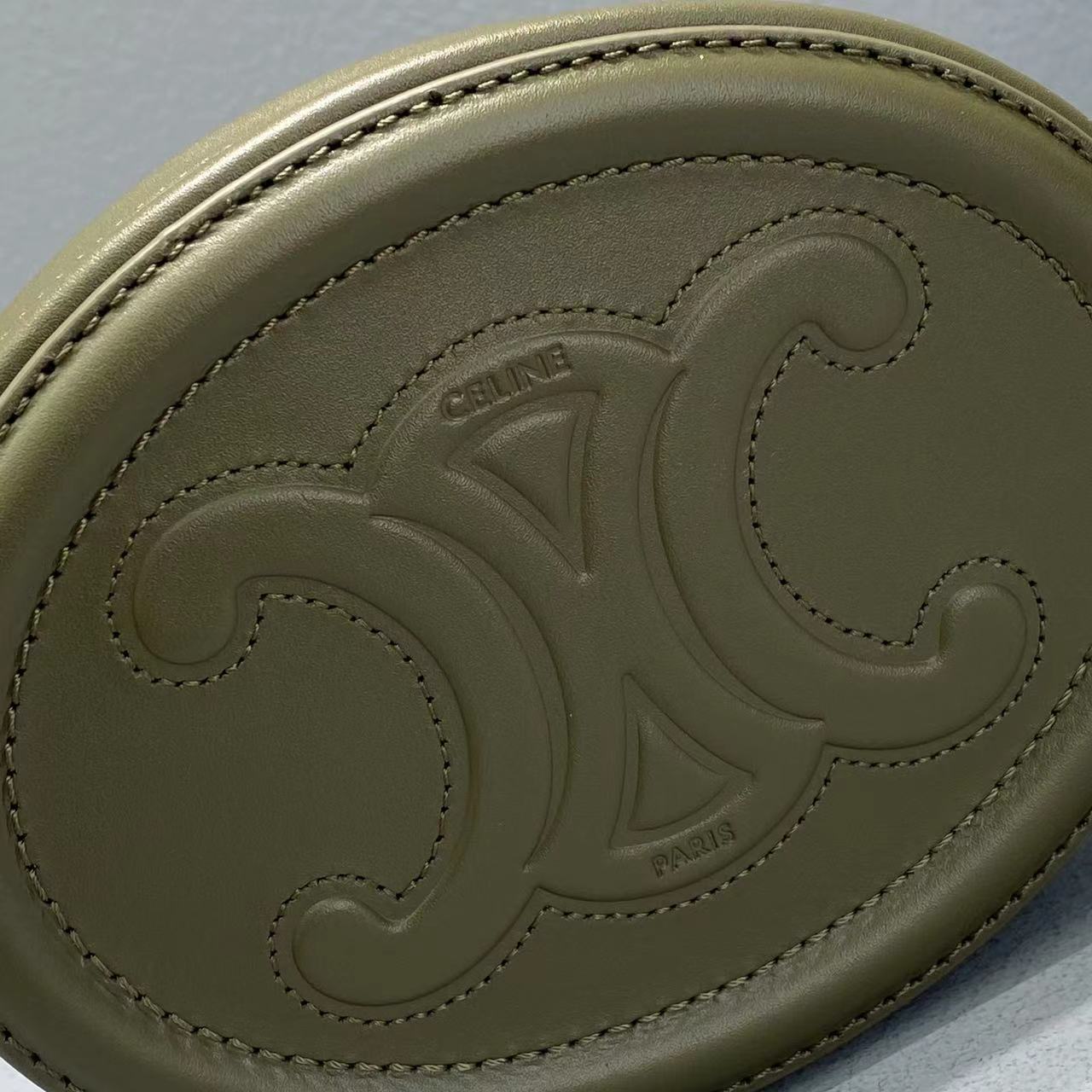 Top Quality Crossbody Oval Purse Cuir Triomphe Dark Green For Women 6in/16cm