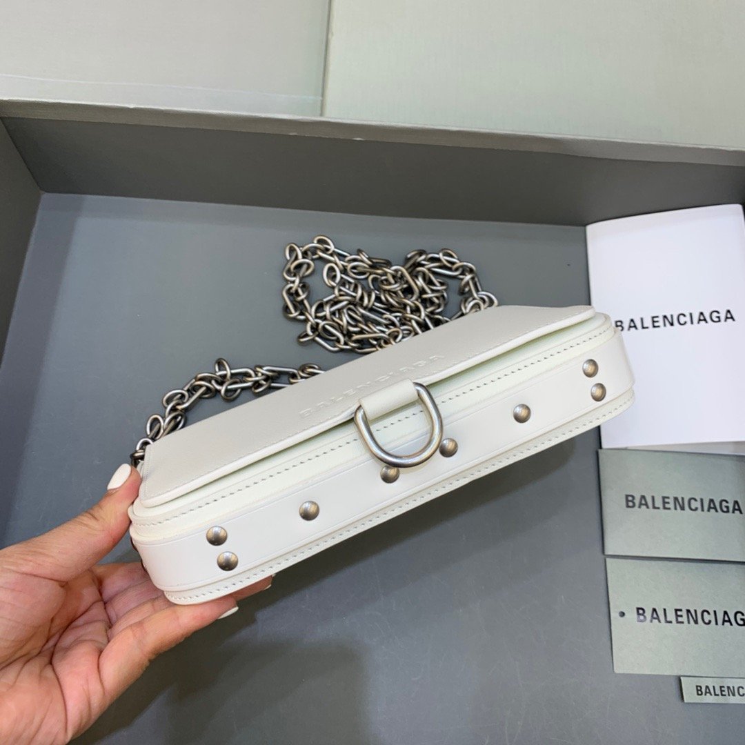 Top Quality Bondage Wallet With Chain White, For Women,  Bags 8in/20cm