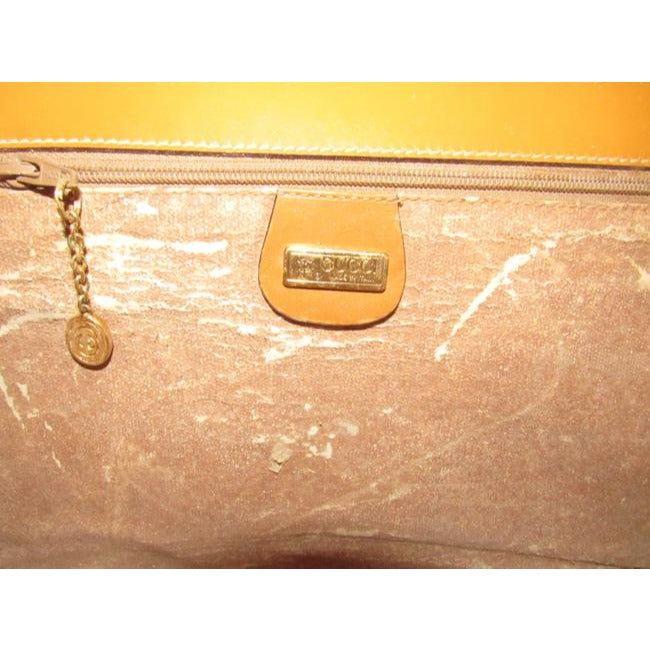 Gucci   Brown Gucci Print Canvas And Camel Leather Shoulder Bag