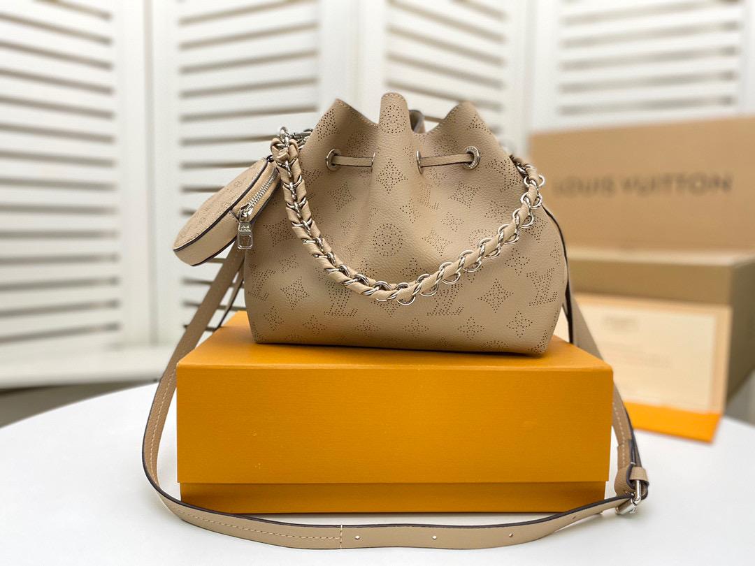 Top Quality Bella Bucket Bag Mahina Galet Grey For Women, Womens Handbags, Shoulder And Crossbody Bags 7.5in/22cm Top Quality M57201