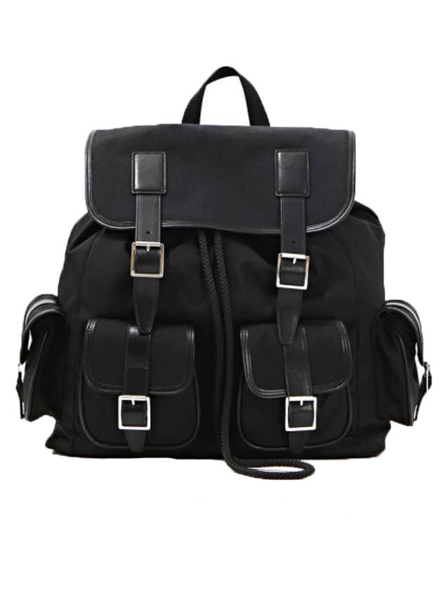 Luxury Saint Laurent Trending 2025 Buckle 4 Pocket Backpack Black