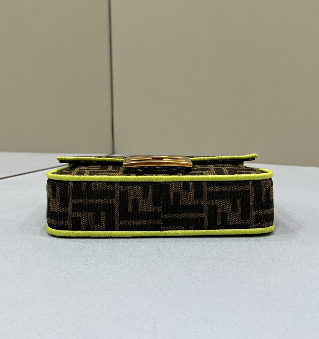 Top QualityTop Quality Baguette Small Brown Fabric Yellow Border Bag For Woman 18cm/7in