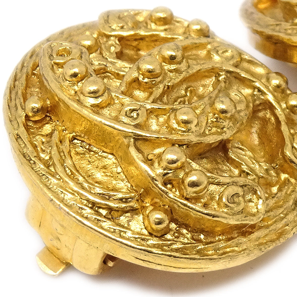Chanel 1994 Gold 'CC' Filigree Earrings Small