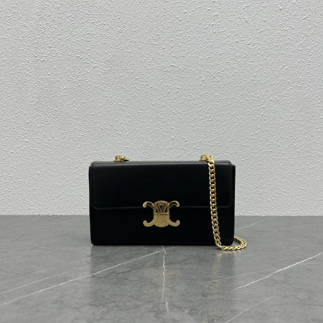 Top Quality Chain Box Triomphe Bag Black For Women 9in/22cm 110803BF4.38NO