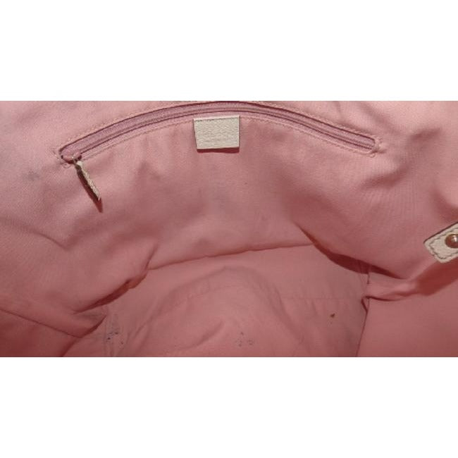 Gucci Abbey   White Leather And Pink Lining Satchel