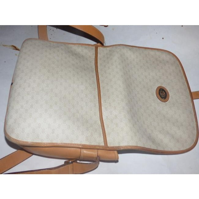 Gucci   Camel Small G Logo Print On Ivory Camel Leather