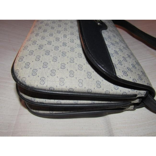 Gucci   Blue Patent Gg Canvas Shoulder Bag