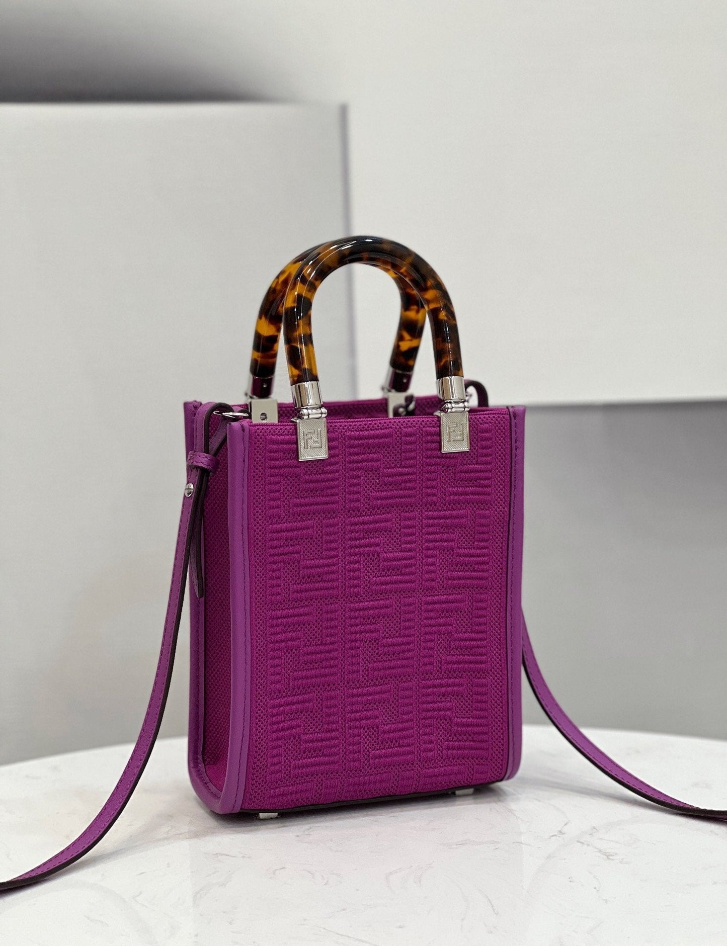 Top QualityTop Quality Mini Sunshine Shopper Purple For Women, Women’s Handbags, Shoulder And CrossBody Bags 7.1in/18cm FF 8BS051