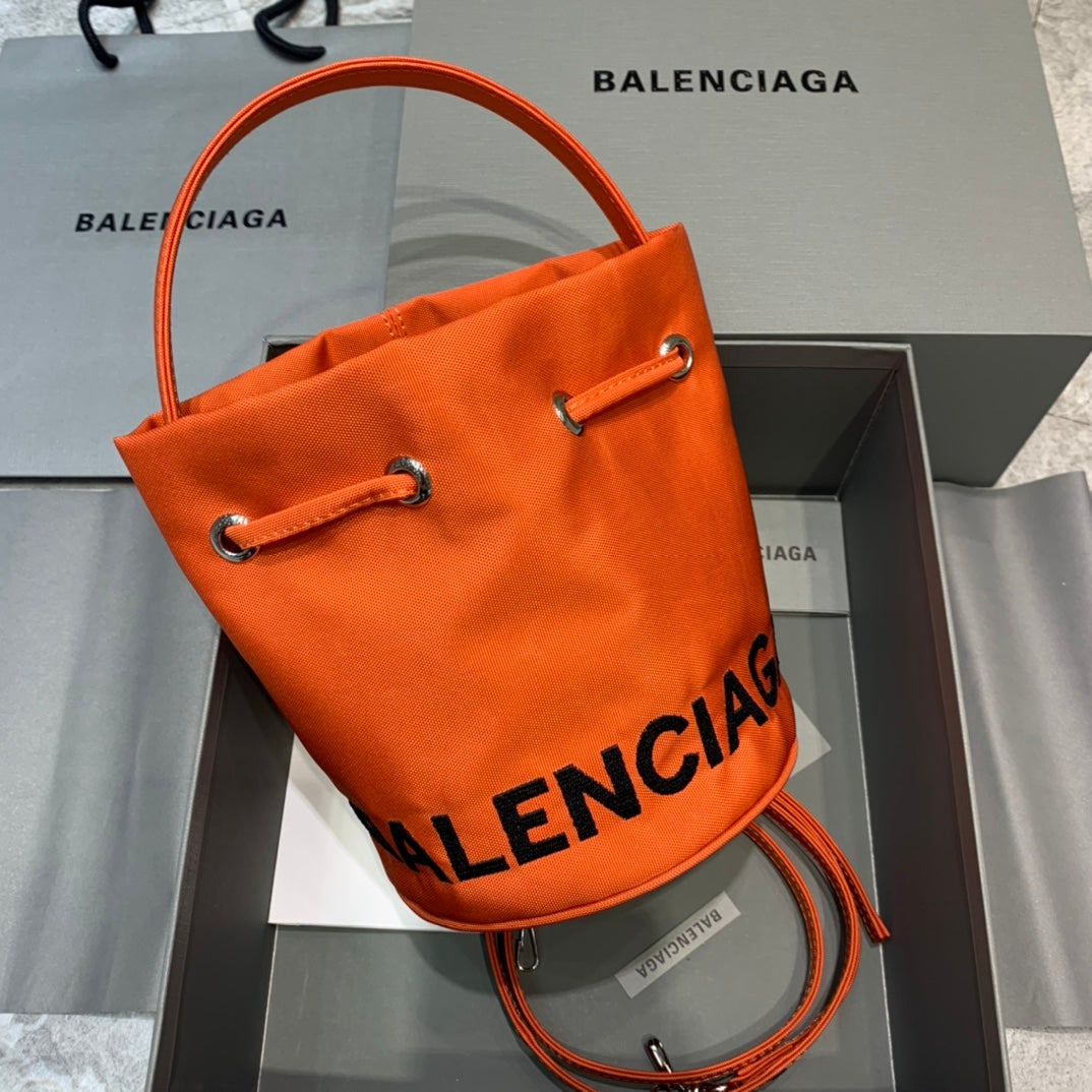 Balen Le Cagole MeTop Qualityum Bucket Bag In Orange, For Women,  Bags 11.8in/30cm
