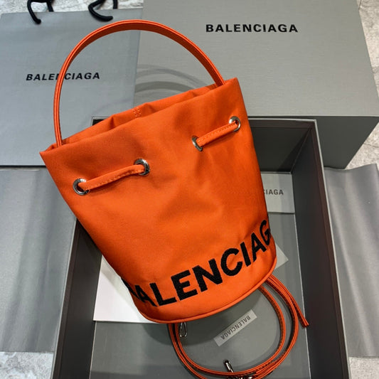 Balen Le Cagole MeTop Qualityum Bucket Bag In Orange, For Women,  Bags 11.8in/30cm