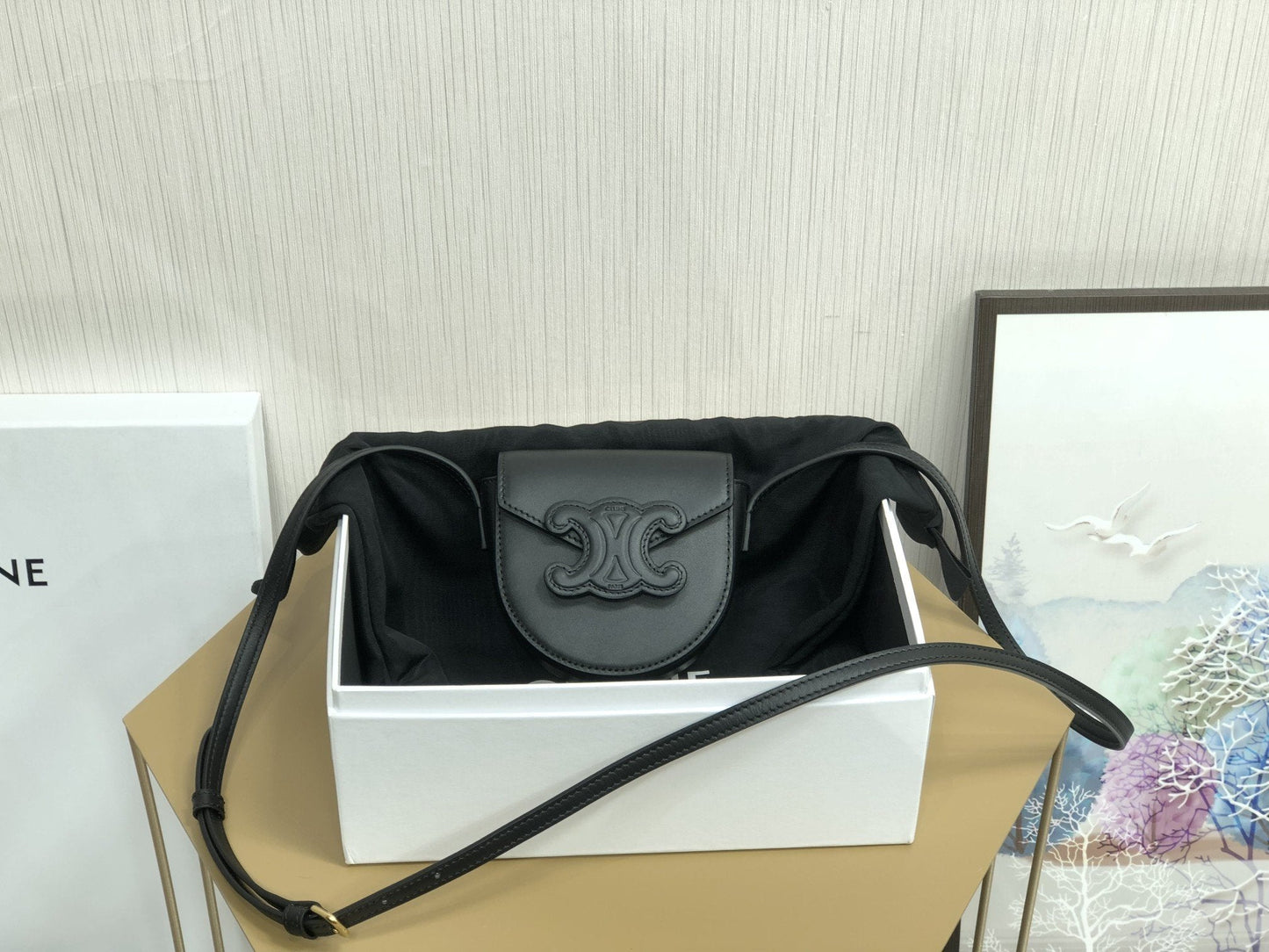 Top Quality Mini BesaTop Quality Cuir Triomphe Black For Women 4in/11cmÂ 