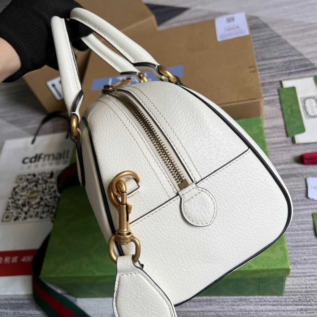 gg x Adidas Mini Duffle Bag White For Women, Women’s Bags 12in/32cm gg 702397 U3ZCT 8727