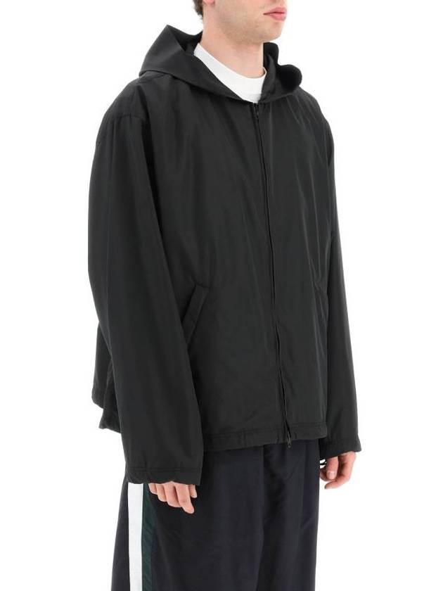 Luxury Balenciaga Trending 2025 Logo Print Hooded Windbreaker Black