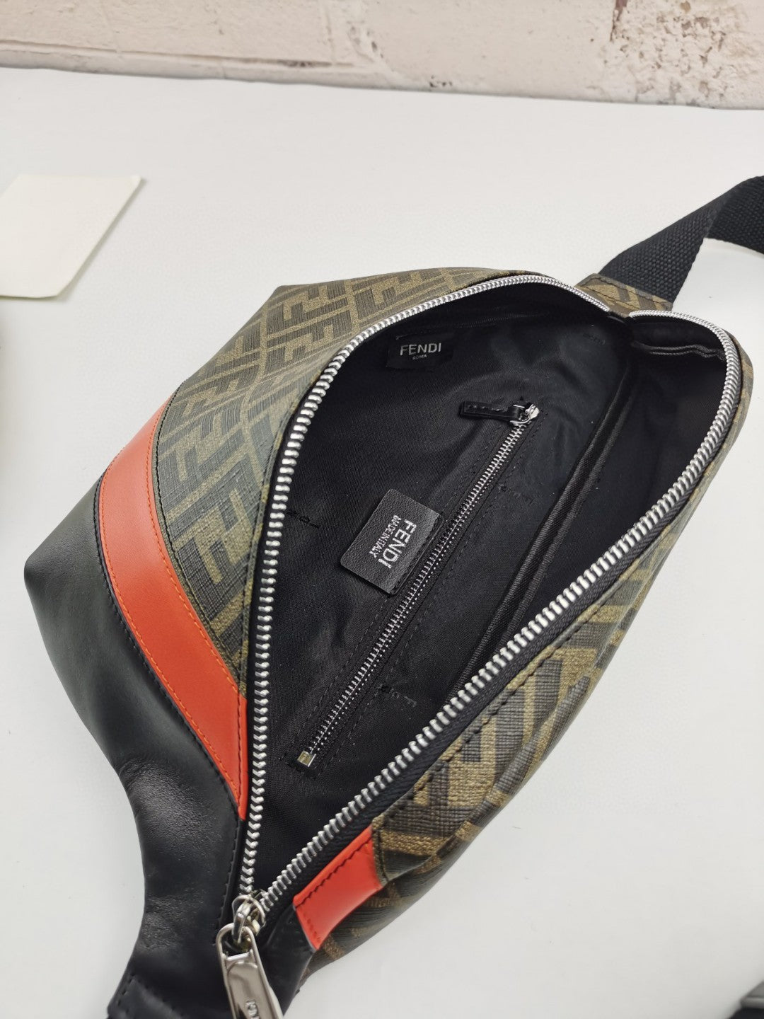 Top QualityTop Quality Belt Bag Khaki/Orange For Men, Men’s Bags 18.1in/46cm FF 7VA434