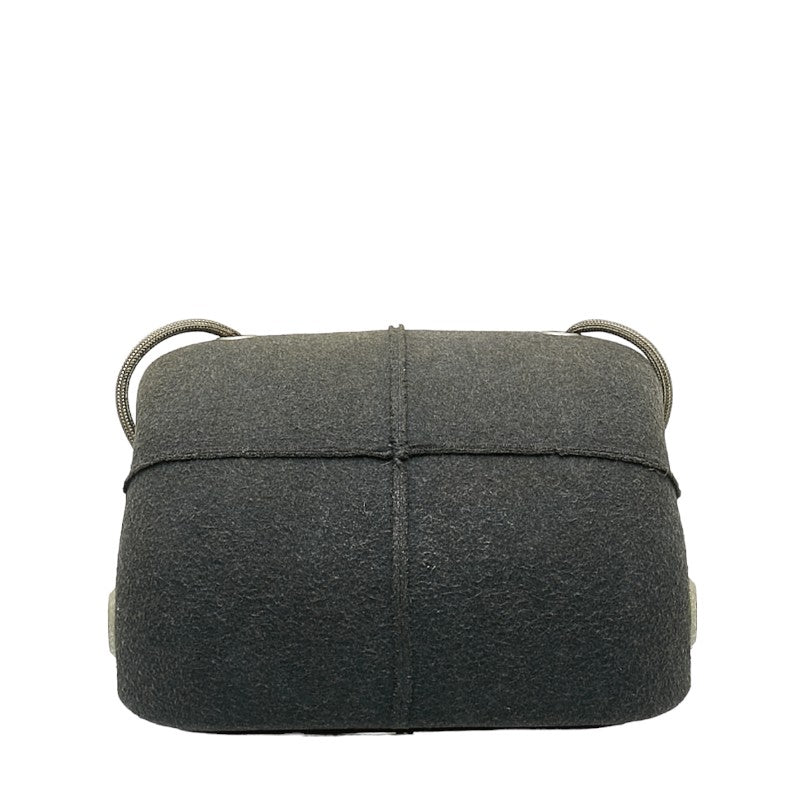 Chanel Cocomark  houlder Bag Hip Bag Gray Felt  Chanel