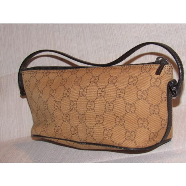 Gucci   Rusty Orange Large G Logo Print Canvas Brown Leather And Hobo Bag