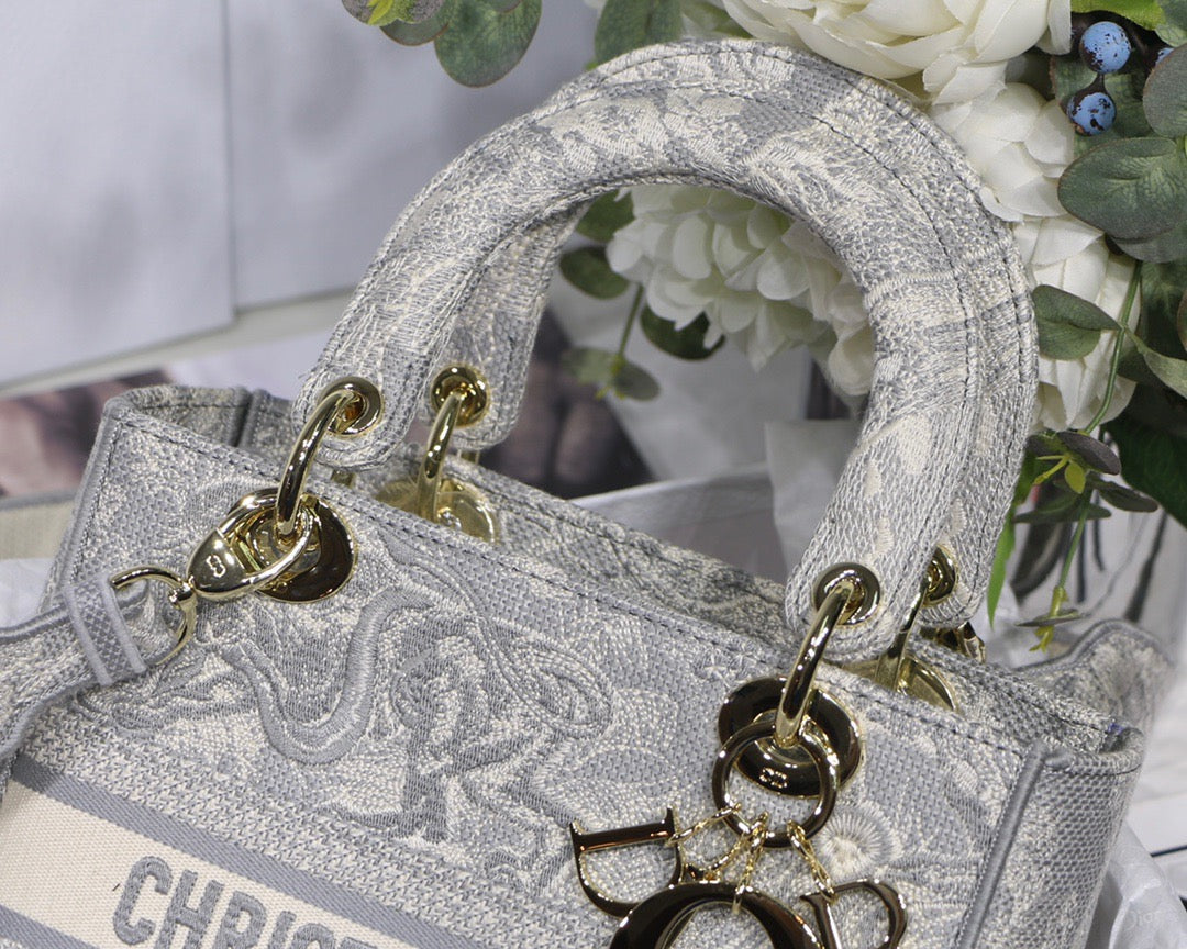 Top Quality MeTop Qualityum Lady D-Lite Bag Grey, For Women, Womens Handbags 24cm/9.5in CD