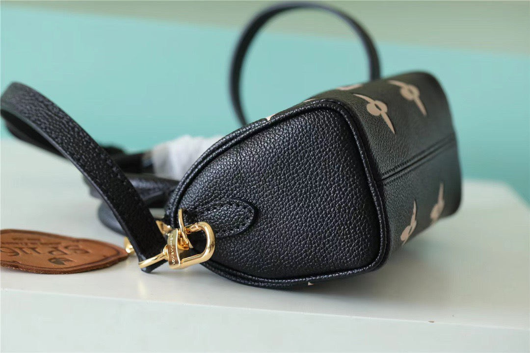 Top Quality Nano Speedy Monogram Empreinte Arizona Beige/ Creme Beige For Women, Womens Bags, Shoulder And Crossbody Bags 6.3in/16cm Top Quality