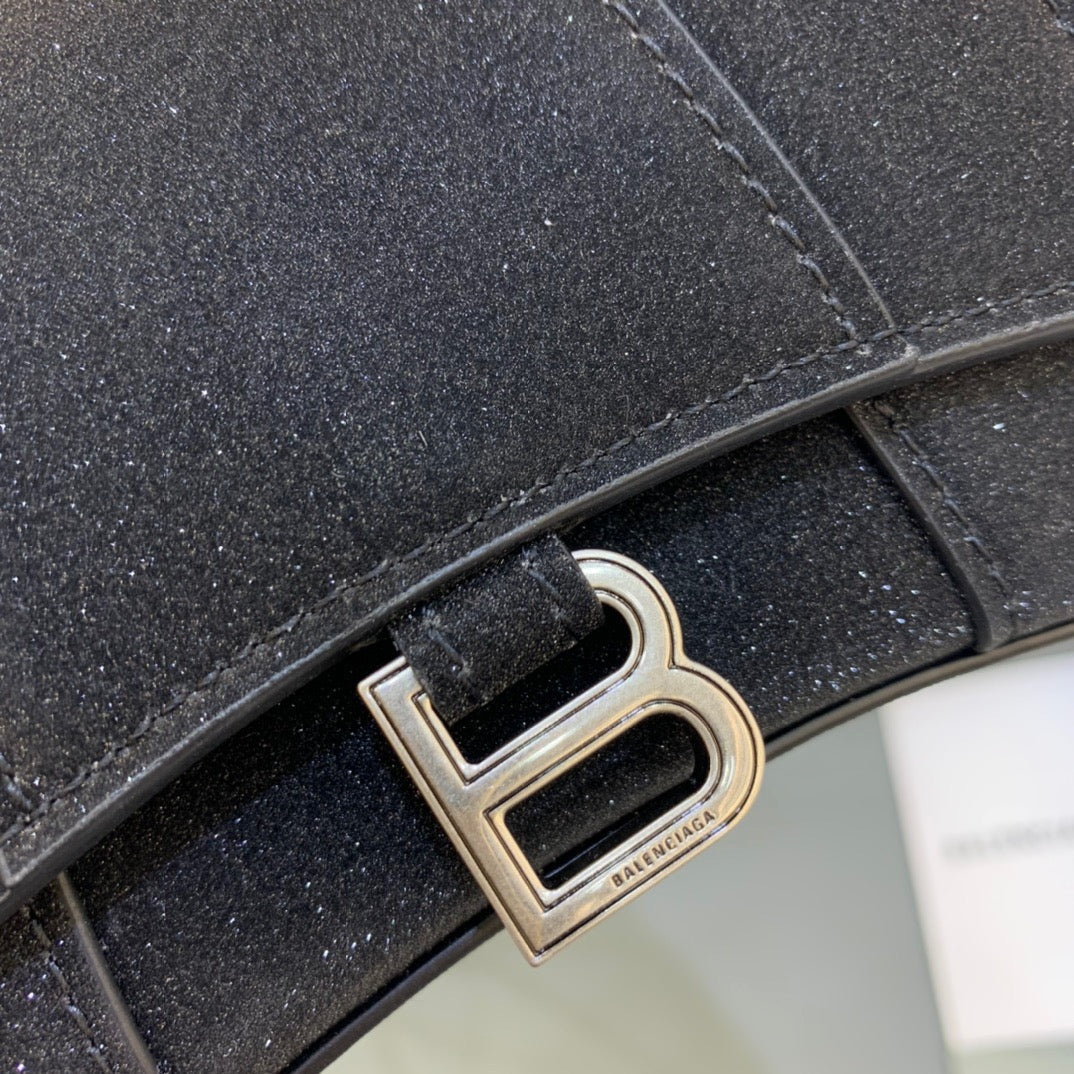Top Quality Hourglass Mini Handbag With Chain In Black, For Women,  Bags 4.7in/12cm