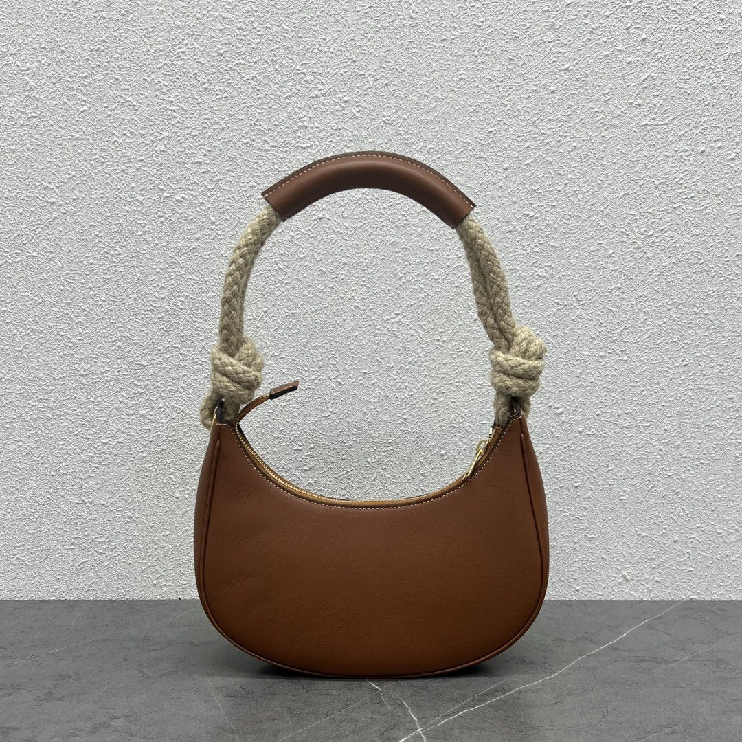 Top Quality Mirror Hobo Bag Brown For Women 9.6in/24.5cm 
