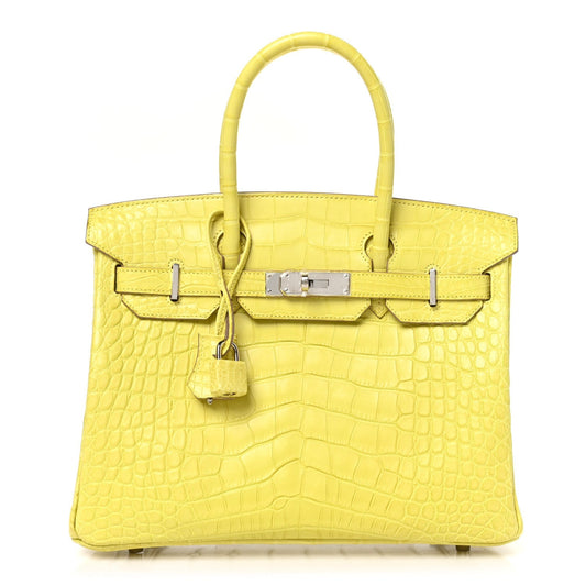 Hermes Matte Alligator Birkin 30 Lime