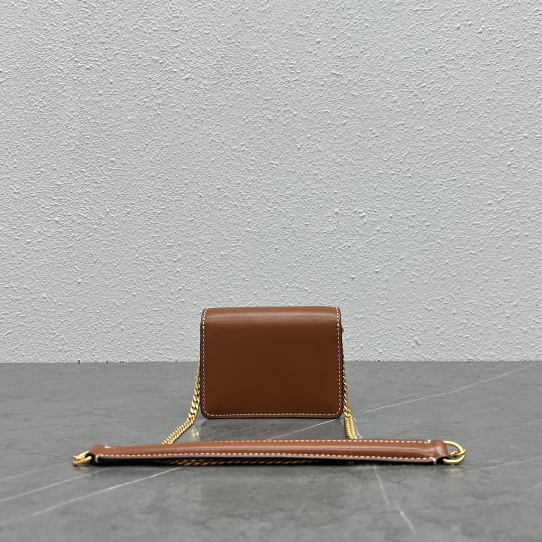Top Quality Card Holder On Chain Triomphe Tan For Women 4in/11cm 10J743DPV.04LU