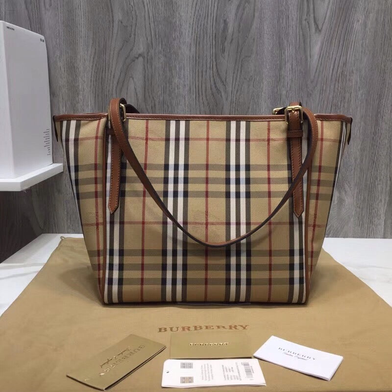 Top Quality The Small Canter Horseferry Check Tote Brown For Women, Women’s Bags 11.6in/29.5cm