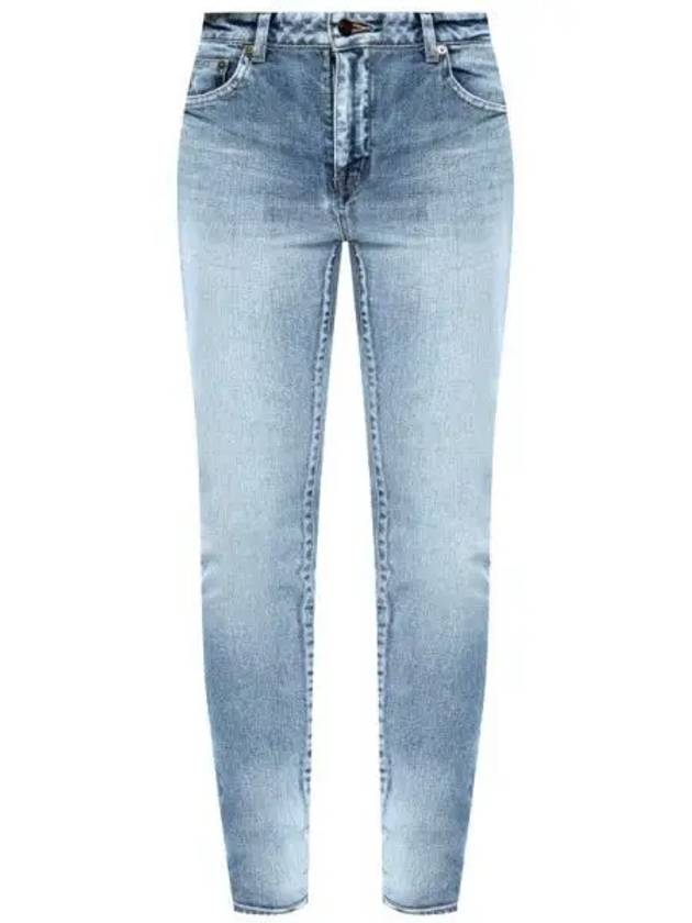 Luxury Saint Laurent Trending 2025 Women's Denim Skinny Jeans Light Blue