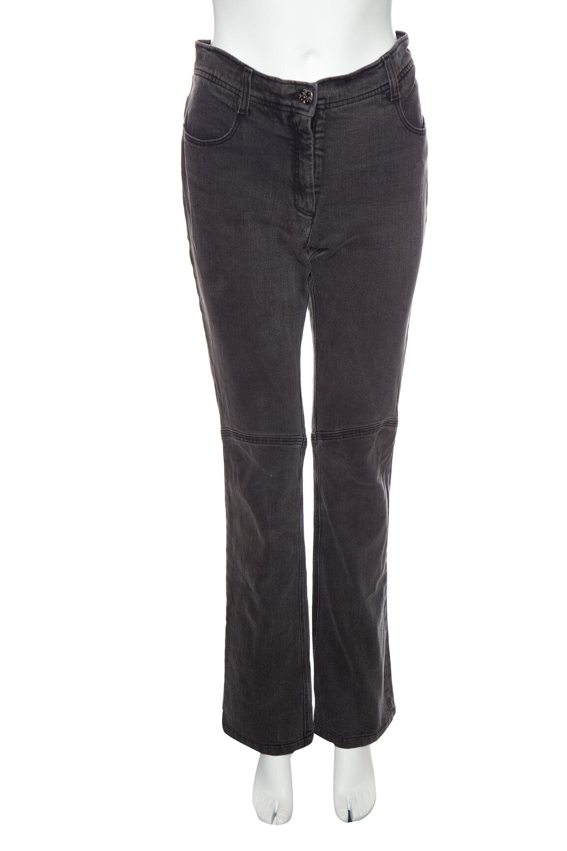 Chanel Grey Straight Leg Jeans SZ 40
