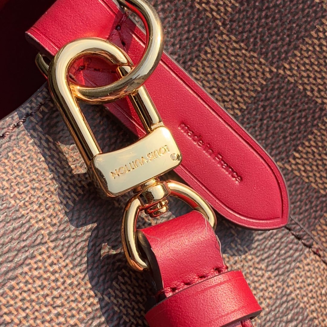 Top Quality NeoNoe MM Bucket Bag Damier Ebene Canvas Cherry Berry For Women,  Shoulder And Crossbody Bags 10.2in/26cm Top Quality N40214