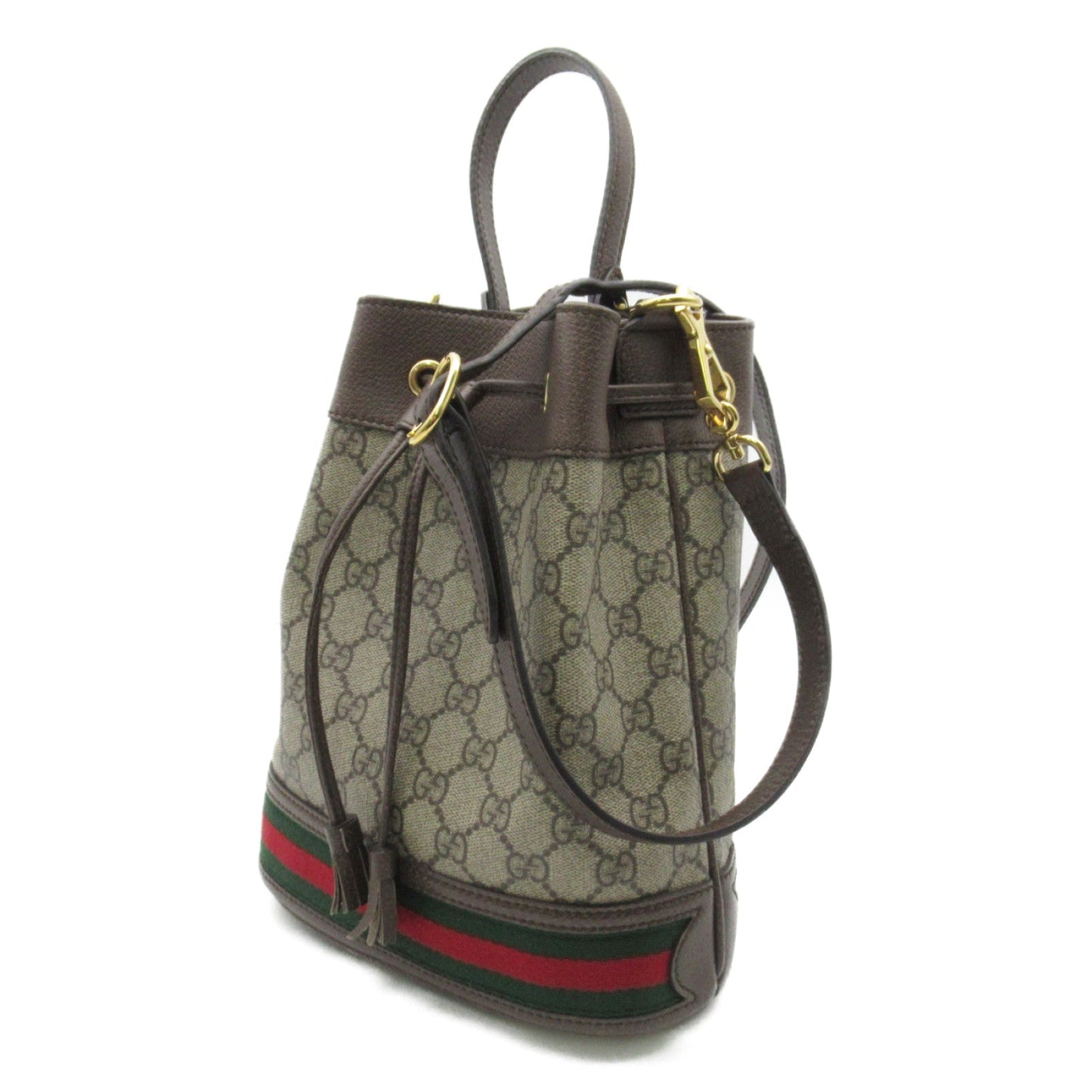 Gucci 2w Shoulder 2w Shoulder Bag PVC Coated Canvas Leather  Beige / Brown  550621