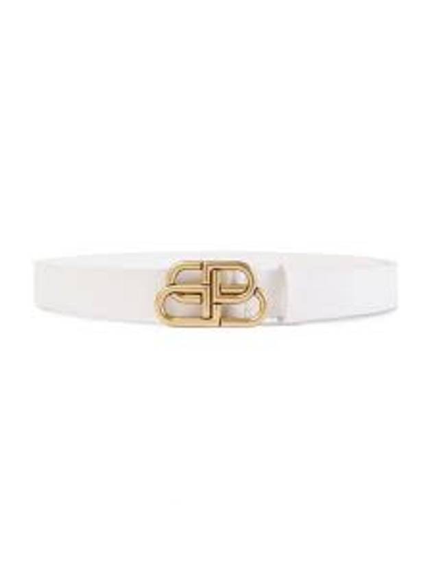 Luxury Balenciaga Trending 2025 BB Buckle Belt White