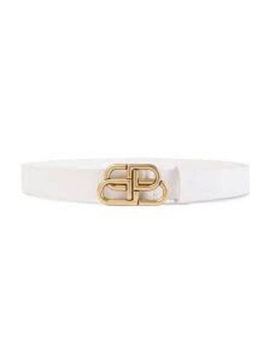 Luxury Balenciaga Trending 2025 BB Buckle Belt White