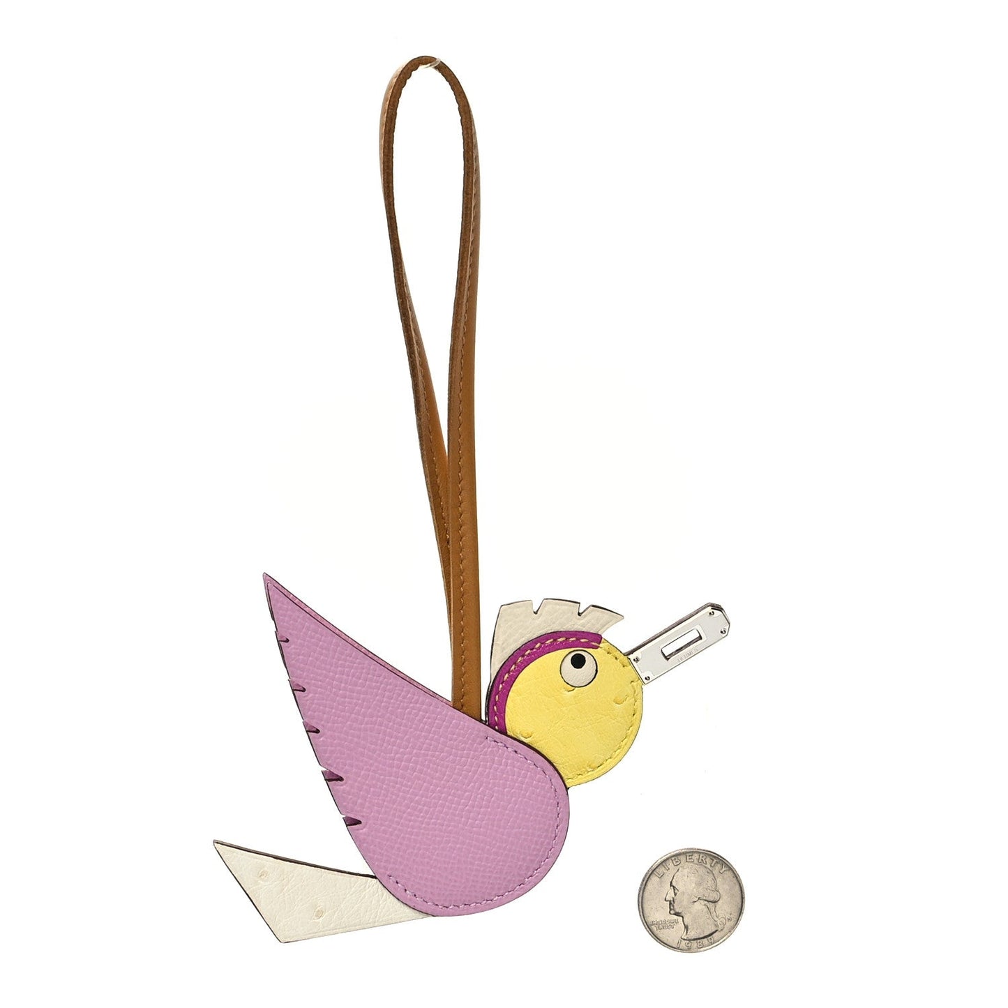 Hermes Ostrich Epsom Swift Birdy Bag Charm Mauve Sylvestre Nata Jaune Citron Magnolia Sesame