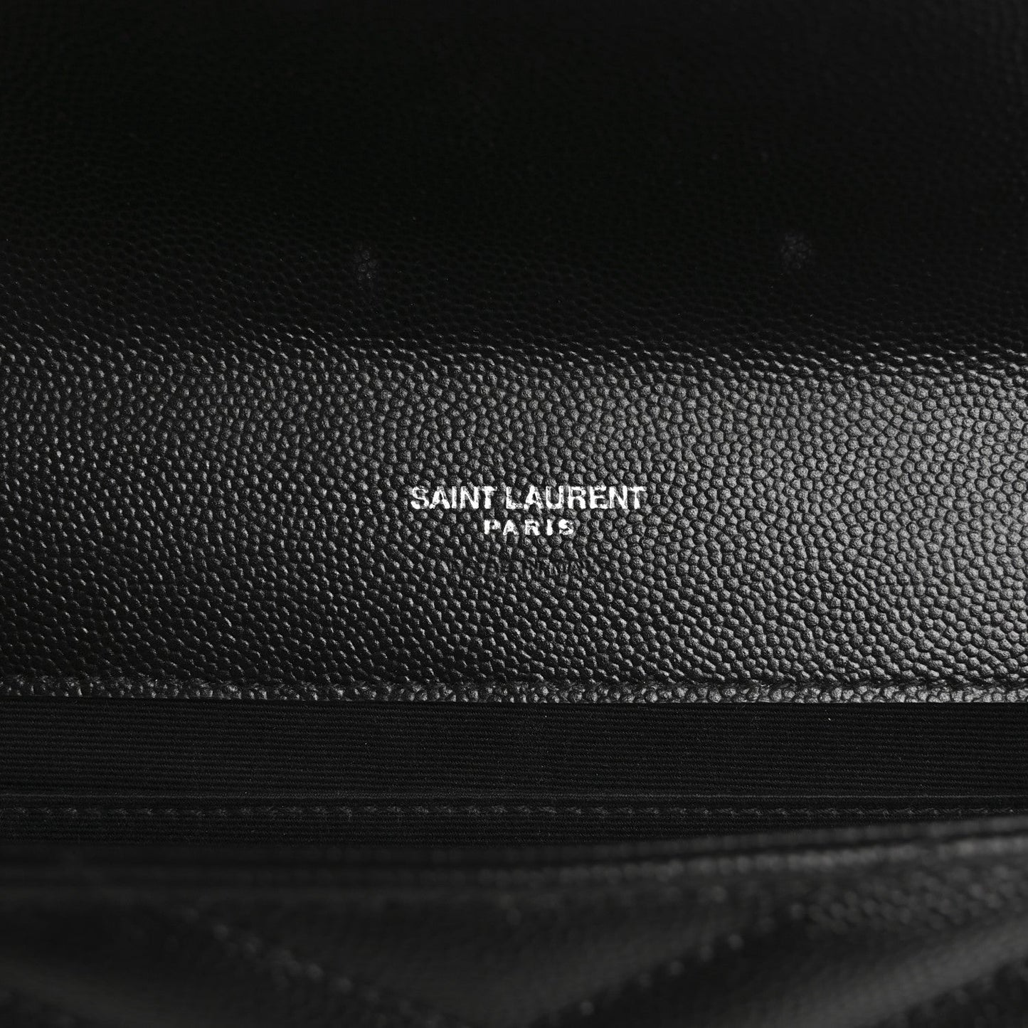 Saint Laurent Grain De Poudre Matelasse Chevron Monogram Envelope Clutch Black