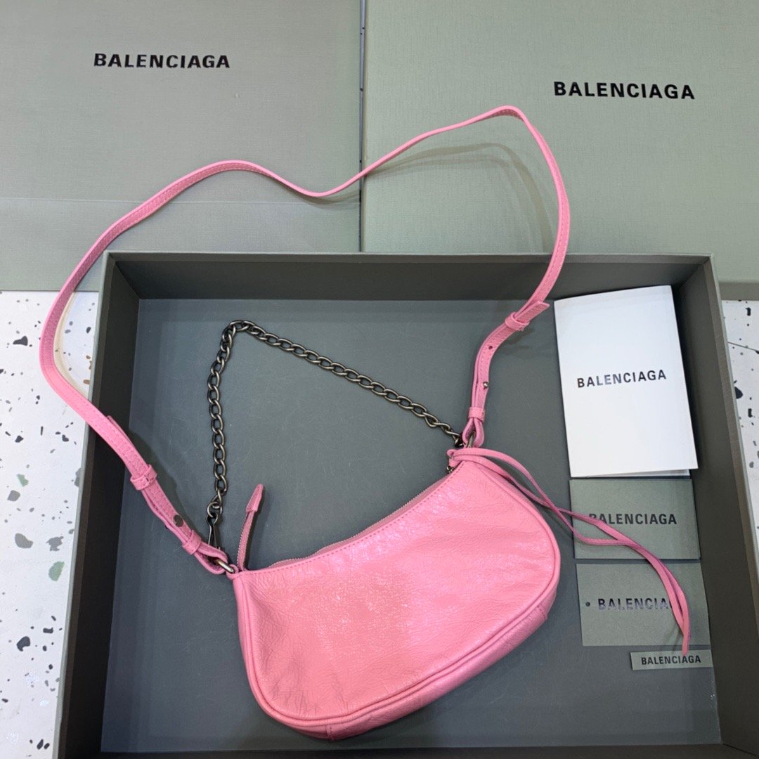 Top Quality Le Cagole Mini Bag With Chain Light Pink, For Women,  Bags 8.2in/21cm