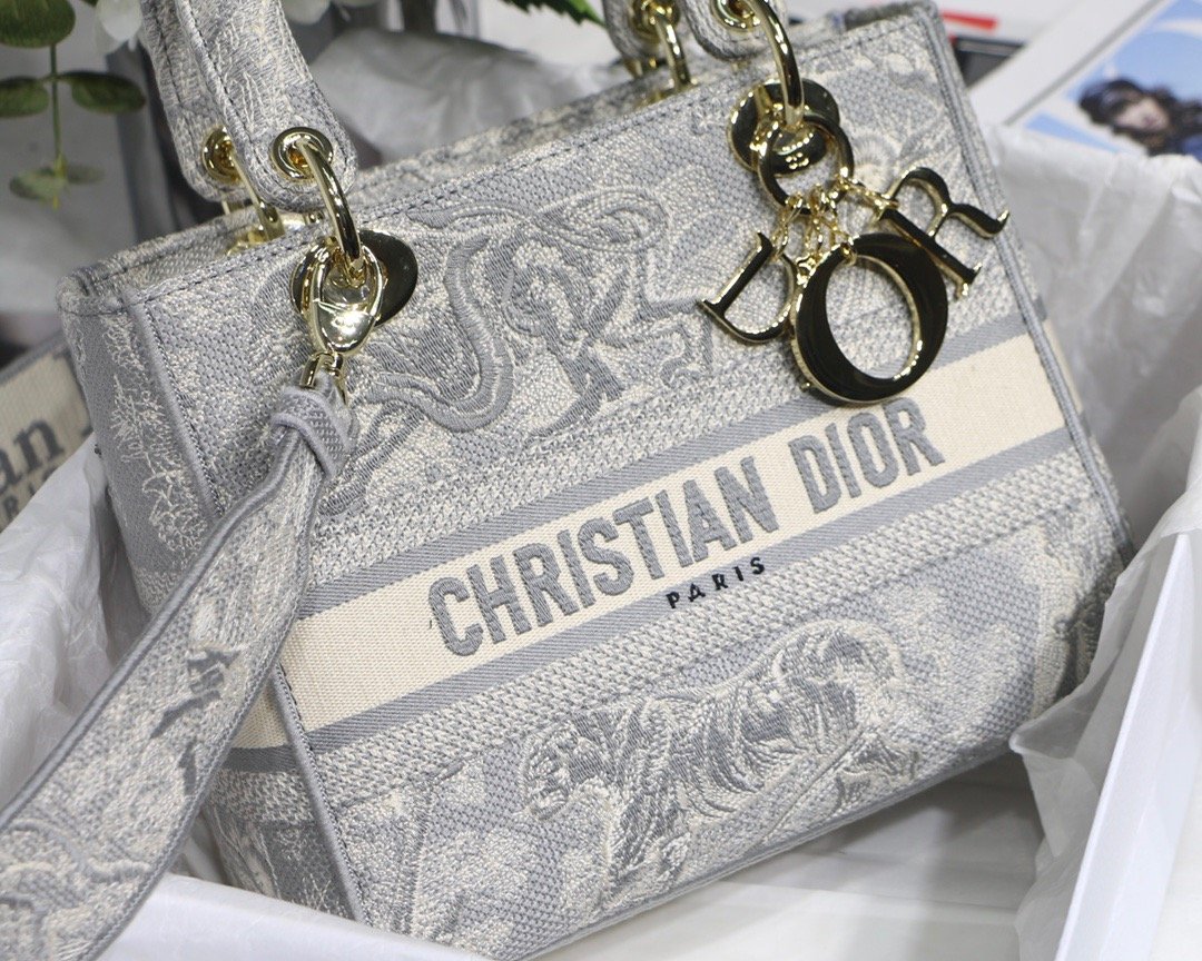 Top Quality MeTop Qualityum Lady D-Lite Bag Grey, For Women, Womens Handbags 24cm/9.5in CD