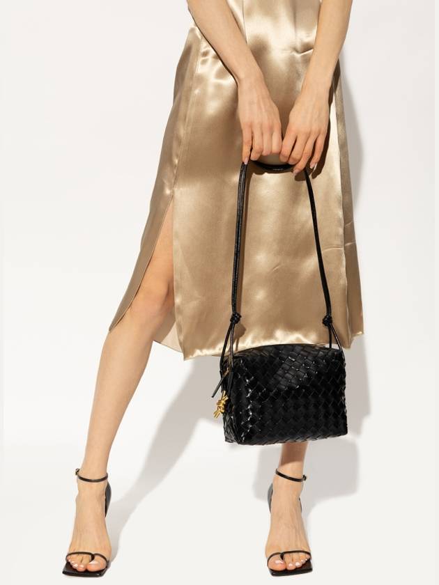 Luxury Bottega Veneta Intrecciato Small Leather Shoulder Bag Black