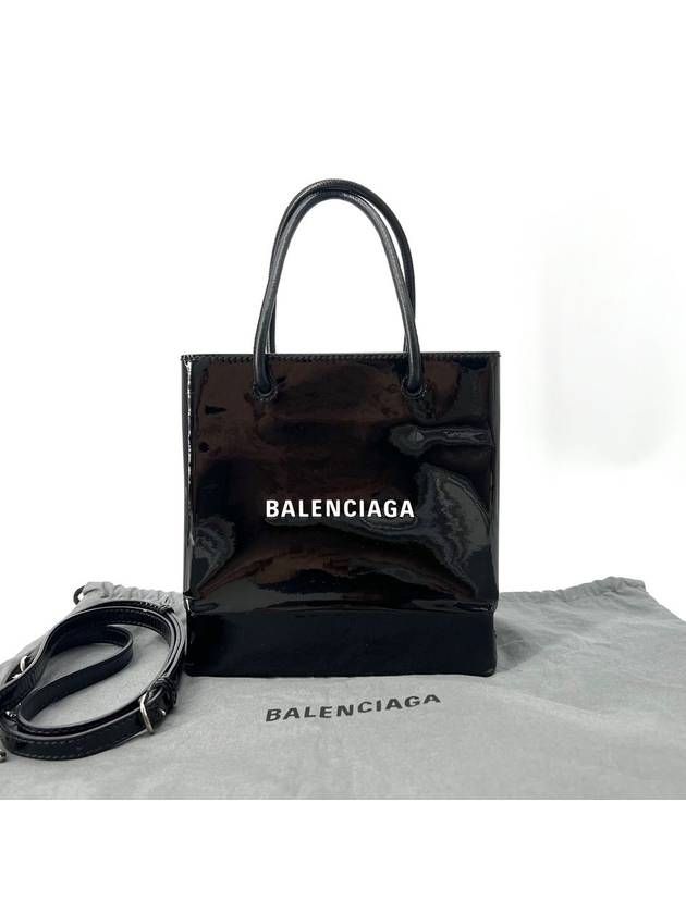 Luxury Balenciaga Trending 2025 Square patent tote bag XXS 572411