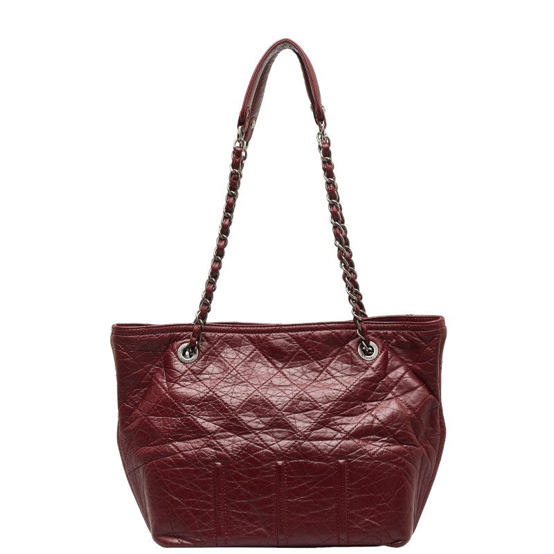 Chanel Big Coca-Cola Chain Tote Bag Wine Red  Leather  Chanel