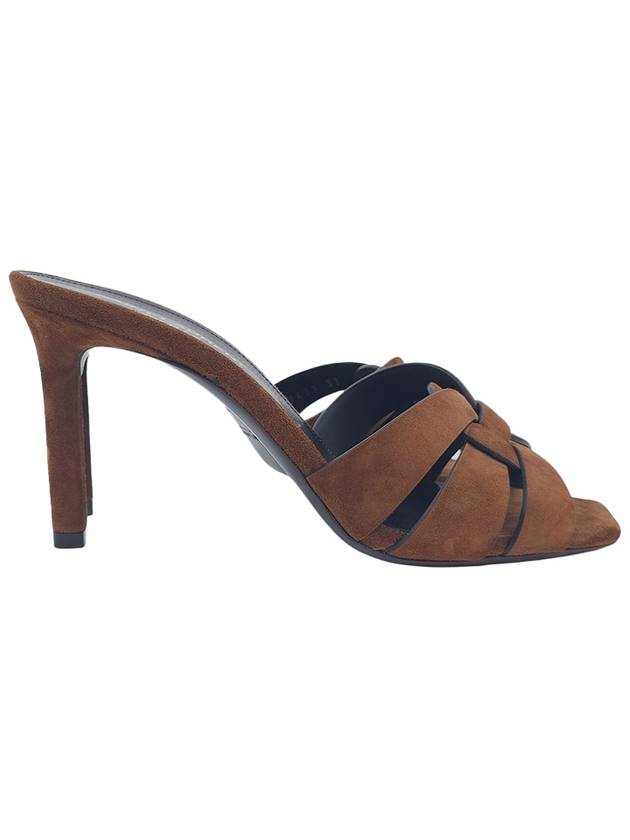 Luxury Saint Laurent Trending 2025 Tribute Suede Mules Brown